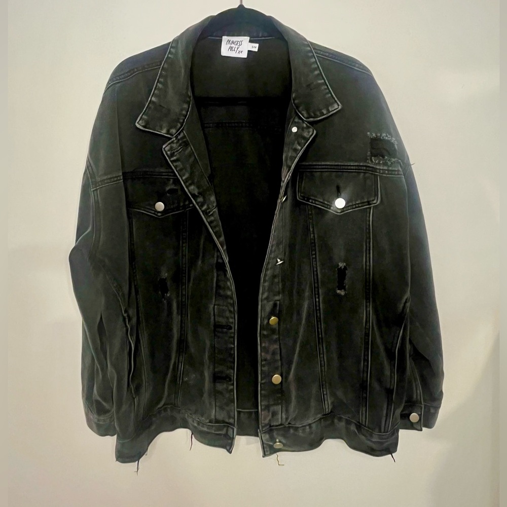 PRINCESS POLLY black oversized jean jacket